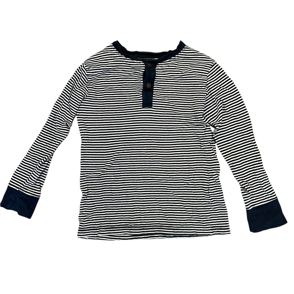 Place Navy and White Striped Long Sleeve Tee